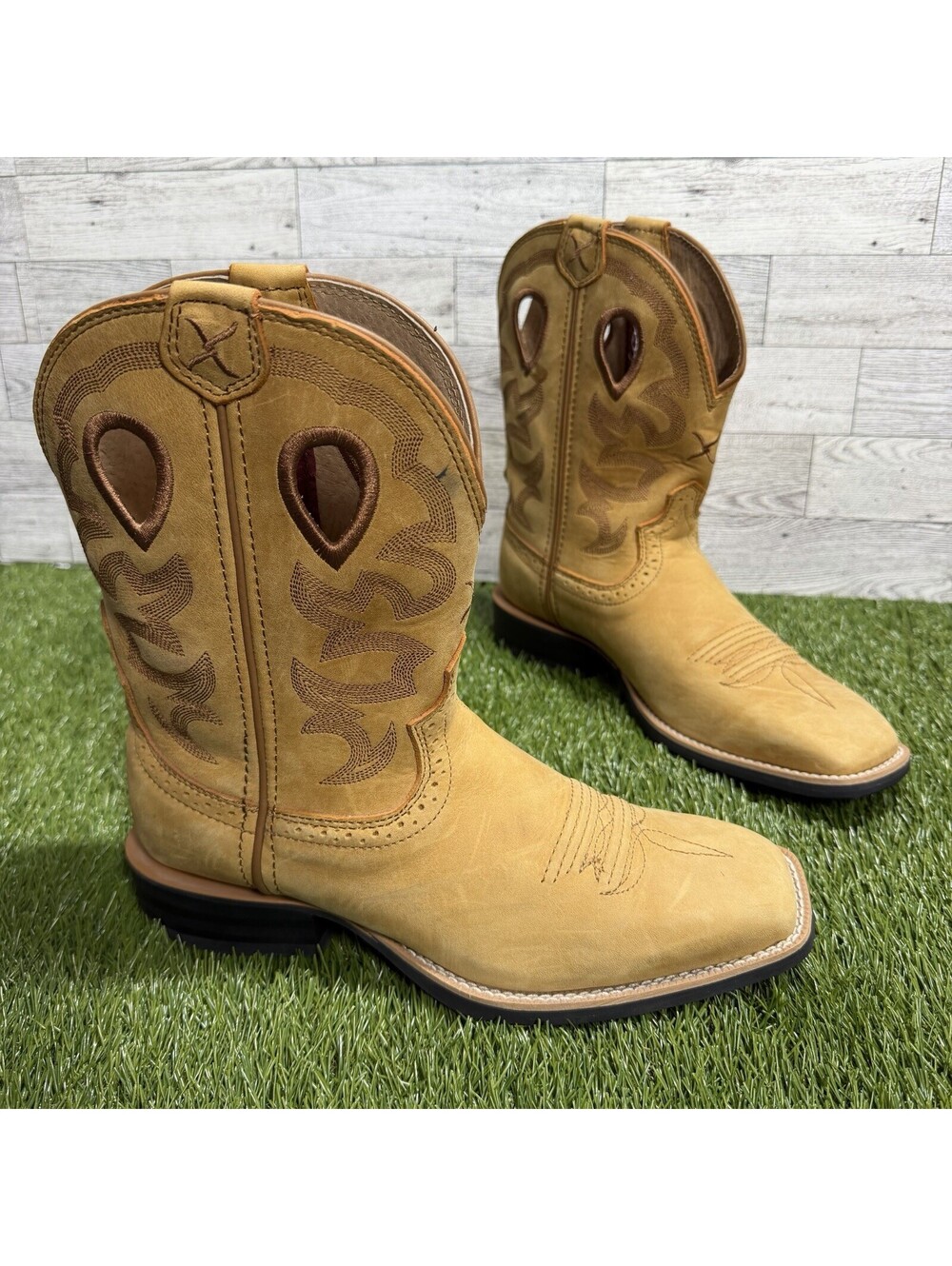 Twisted X Honey Nubuck Leather Western Cowgirl Boots Women’s Size 6.5B
